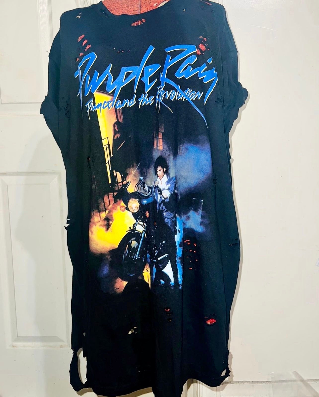 Prince “Purple Rain” Oversized Distressed Tee