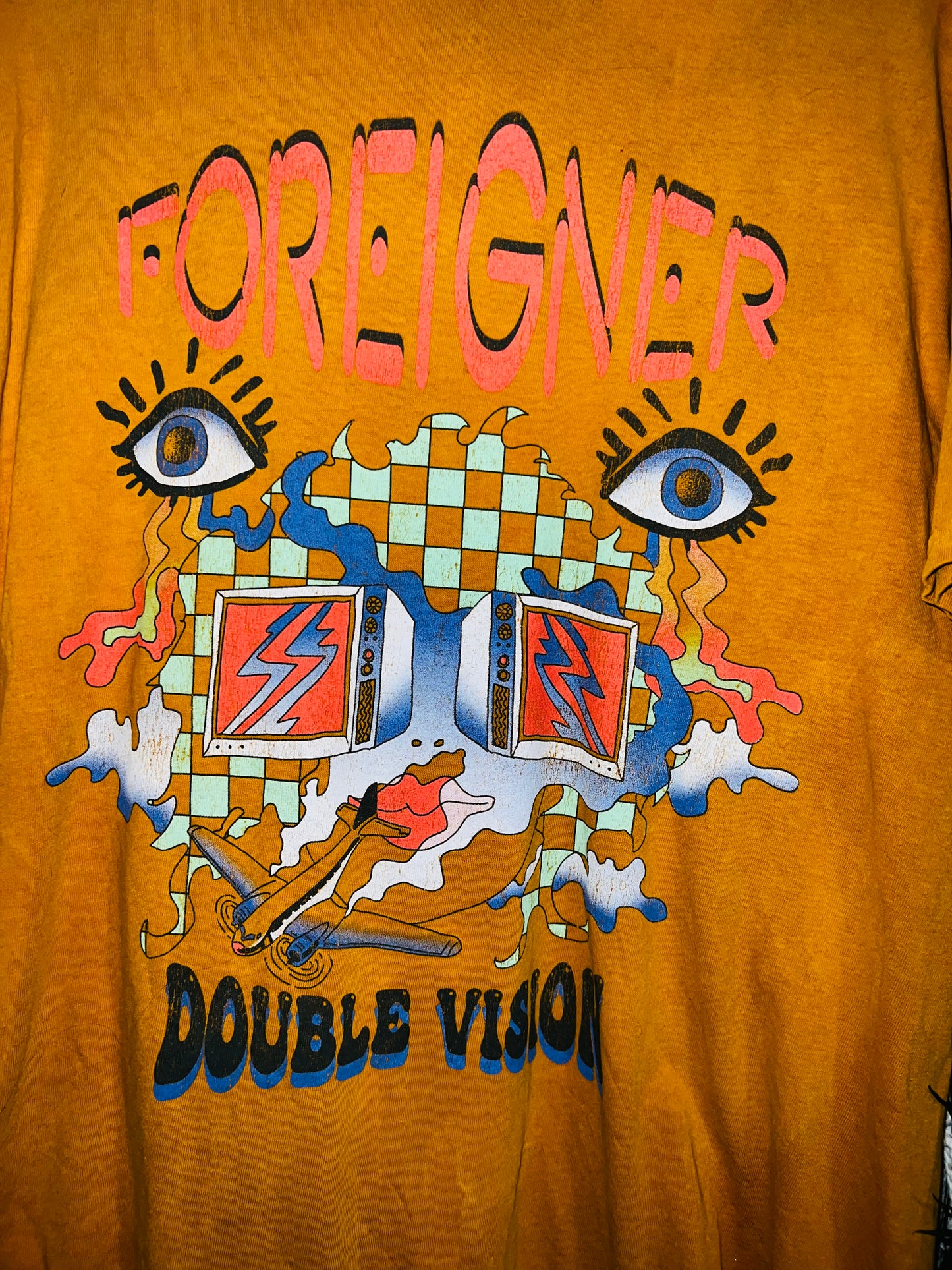 Foreigner “Double Vision” Oversized Distressed Tee