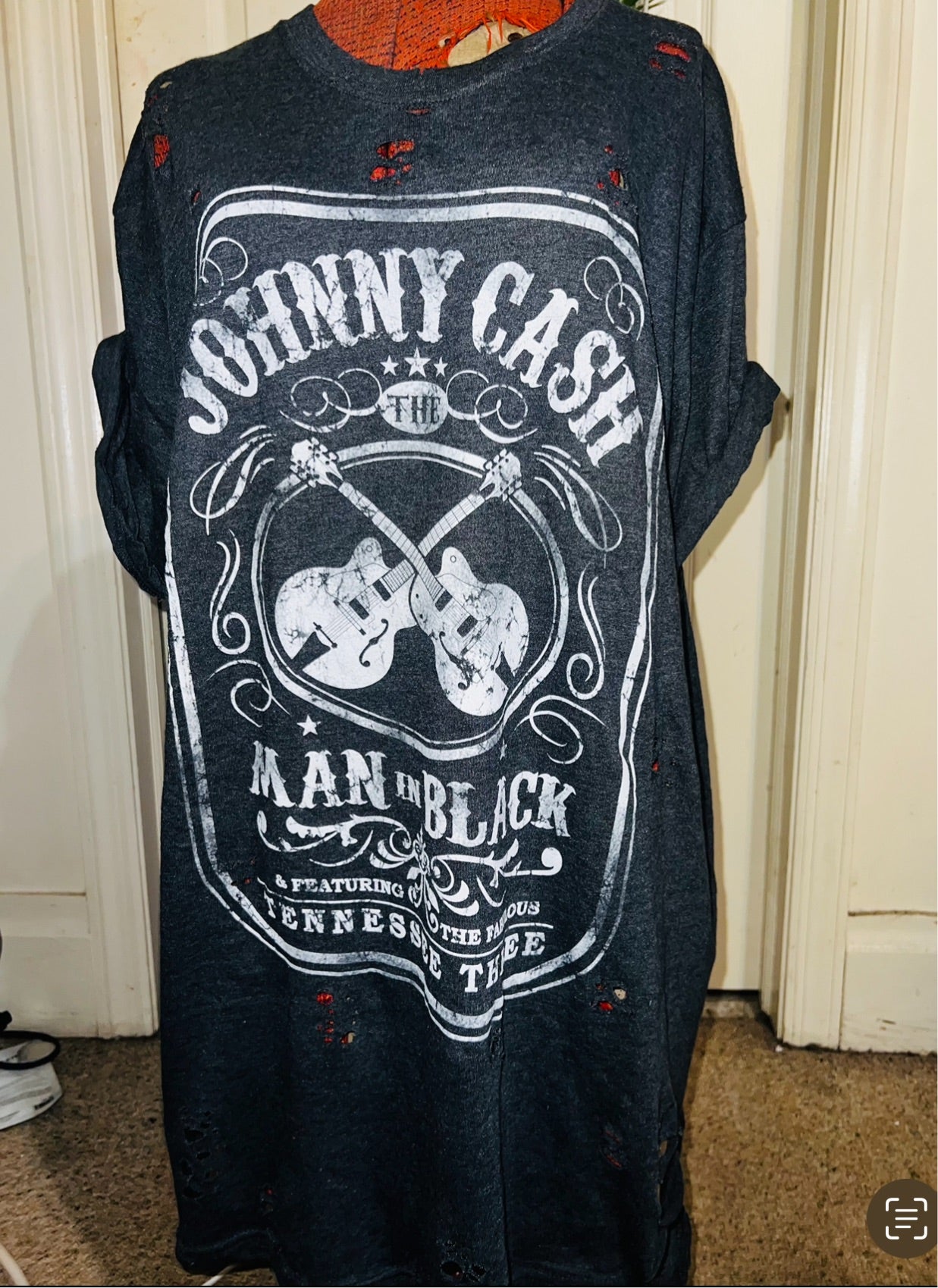 Johnny Cash Oversized Distressed Tee