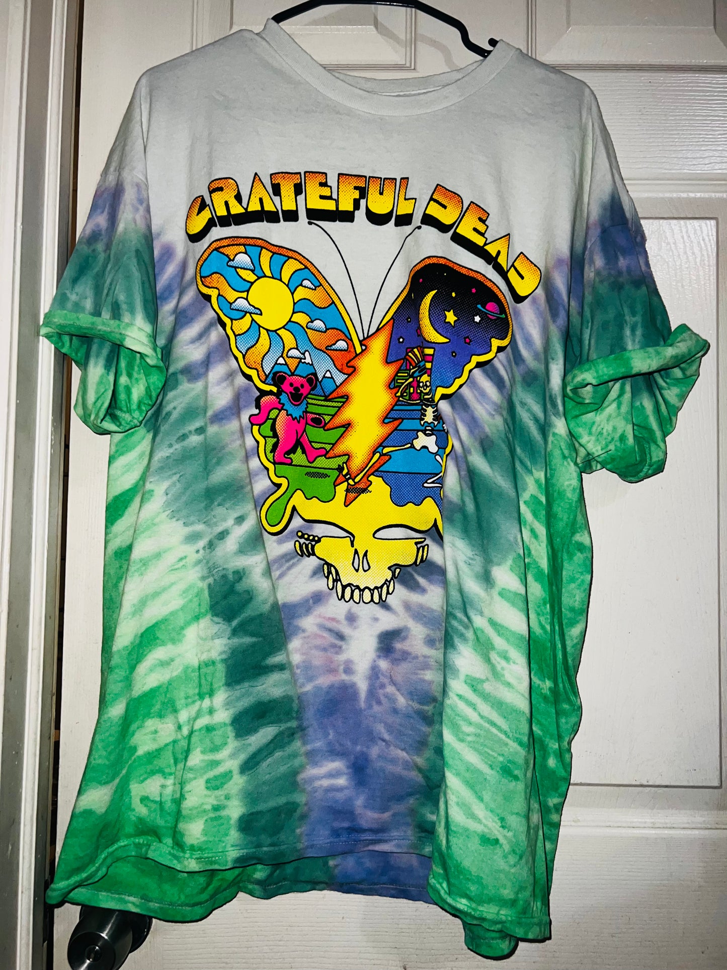 Grateful Dead Tie Dye Oversized Distressed Tee