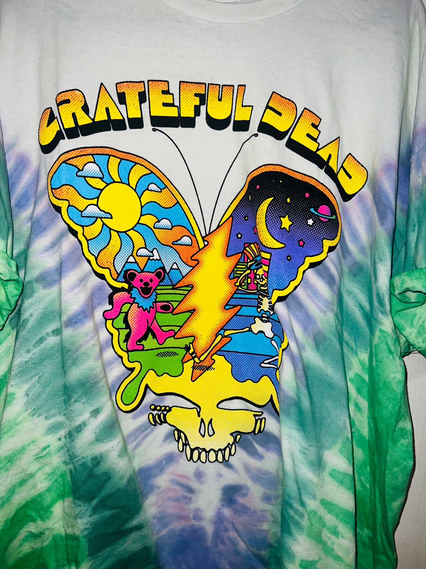 Grateful Dead Tie Dye Oversized Distressed Tee