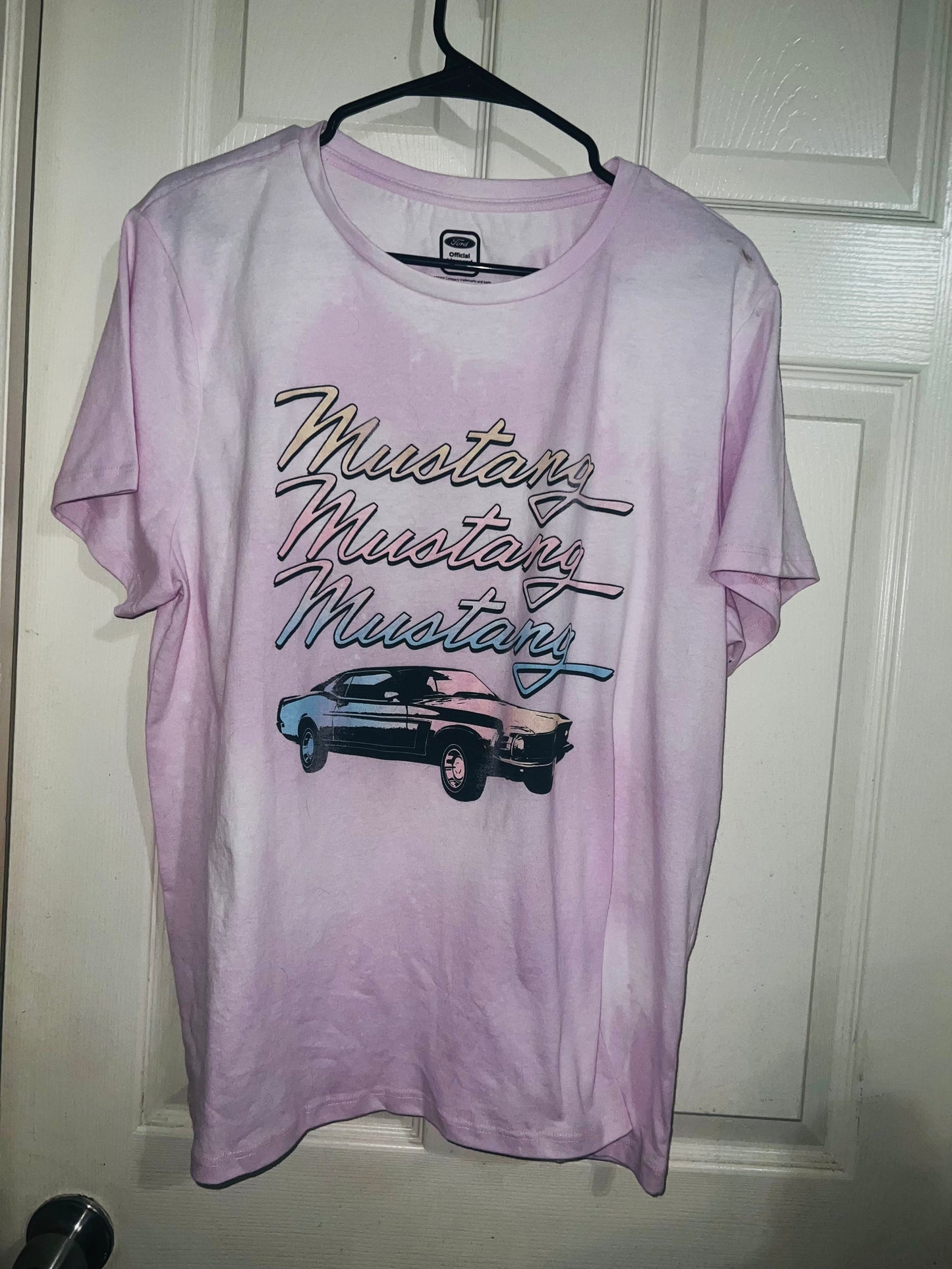 Bleached Mustang Oversized Distressed Tee