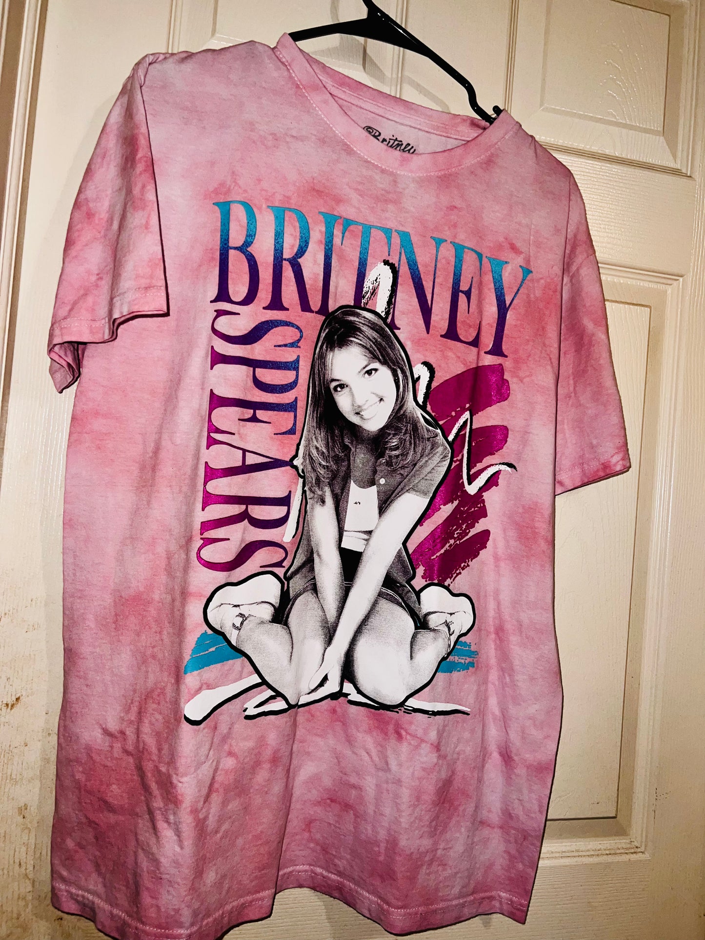 Britney Spears Tie Dye Oversized Distressed Tee