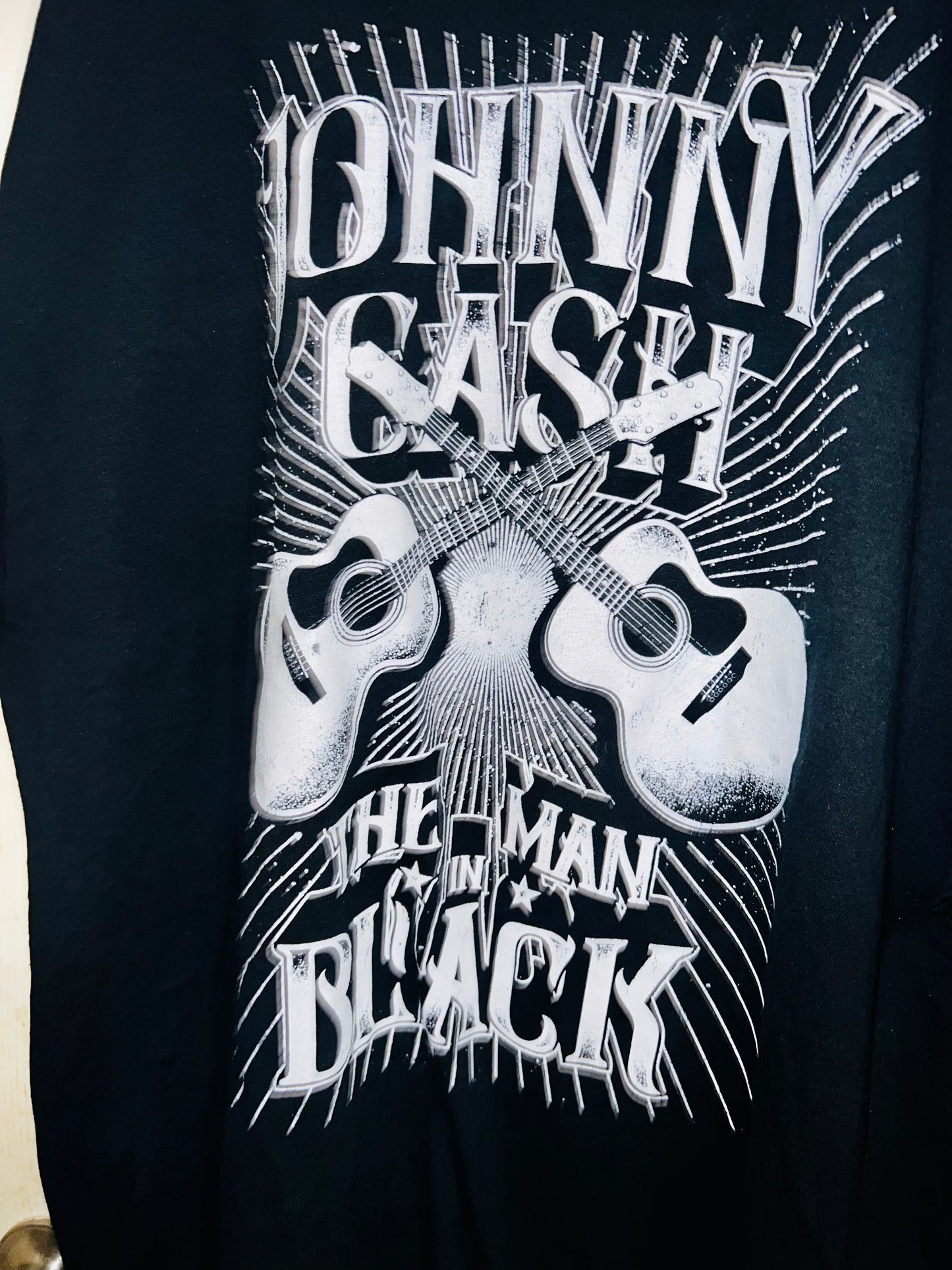 Johnny Cash “Man in Black” OS Distressed Tee